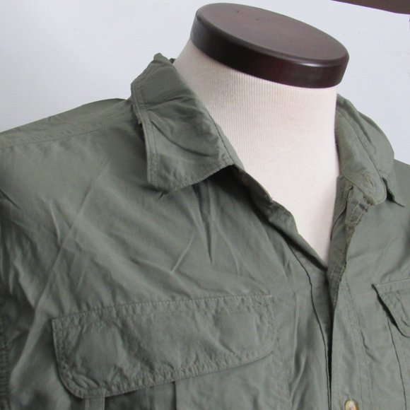 Ducks Unlimited Men's Shirt XXL Olive Green Vented Fishing Hunting Long Sleeve - Picture 3 of 16